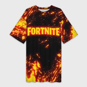 Платье-футболка 3D с принтом FORTNITE FIRE STORM в Новосибирске,  |  | 2019 | armor | armour | cybersport | esport | fire | flame | fortnite | game | llama | logo | броня | игра | киберспорт | лама | огонь | фиолетовый | фирменные цвета | фортнайт