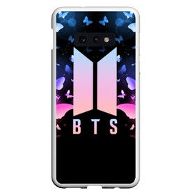 Чехол для Samsung S10E с принтом BTS BUTTERFLIES в Новосибирске, Силикон | Область печати: задняя сторона чехла, без боковых панелей | Тематика изображения на принте: bangtan boys | bt21 | bts | bts army | bts stickers | butterflies | j hope | jimin | jin | jungkook | k pop | rap monster | rapmon | suga | v | бабочки | бтс | корея | стикеры bts