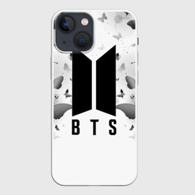 Чехол для iPhone 13 mini с принтом BTS BUTTERFLIES в Новосибирске,  |  | bangtan boys | bt21 | bts | bts army | bts stickers | butterflies | j hope | jimin | jin | jungkook | k pop | rap monster | rapmon | suga | v | бабочки | бтс | корея | стикеры bts