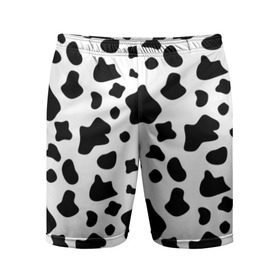 Мужские шорты 3D спортивные с принтом Корова в Новосибирске,  |  | Тематика изображения на принте: animal | black white | cow | pattern | животное | кавай | корова | паттерн | пятна | черно белое