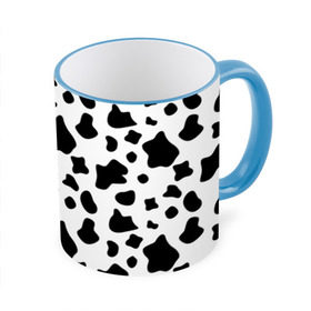 Кружка с принтом Корова в Новосибирске, керамика | ёмкость 330 мл | animal | black white | cow | pattern | животное | кавай | корова | паттерн | пятна | черно белое