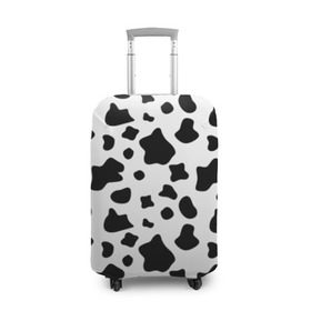 Чехол для чемодана 3D с принтом Корова в Новосибирске, 86% полиэфир, 14% спандекс | двустороннее нанесение принта, прорези для ручек и колес | animal | black white | cow | pattern | животное | кавай | корова | паттерн | пятна | черно белое