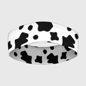 Повязка на голову 3D с принтом Корова в Новосибирске,  |  | animal | black white | cow | pattern | животное | кавай | корова | паттерн | пятна | черно белое