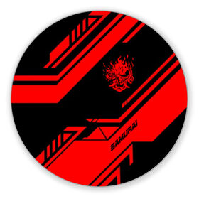 Коврик для мышки круглый с принтом CYBERPUNK 2077 SAMURAI в Новосибирске, резина и полиэстер | круглая форма, изображение наносится на всю лицевую часть | 2019 | cd project red | cyberpunk 2077 | future | hack | night city | samurai | sci fi | андроиды | безумие | будущее | киберпанк 2077 | логотип | роботы | самураи | фантастика | цифры