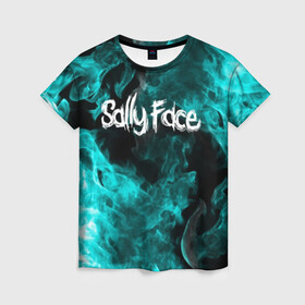 Женская футболка 3D с принтом SALLY FACE в Новосибирске, 100% полиэфир ( синтетическое хлопкоподобное полотно) | прямой крой, круглый вырез горловины, длина до линии бедер | face | fire | flame | game | horror | larry | sally | sally face | sanity s fall | игра | ларри | мальчик с протезом | огонь | салли | салли фейс | ужасы