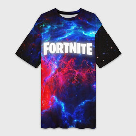 Платье-футболка 3D с принтом FORTNITE SPACE в Новосибирске,  |  | 2019 | armor | colors | cybersport | esport | fortnite | galaxy | game | llama | logo | paints | space | абстракция | броня | вселенная | галактика | звезда | звезды | игра | киберспорт | космическ