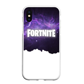 Чехол для iPhone XS Max матовый с принтом FORTNITE SPACE в Новосибирске, Силикон | Область печати: задняя сторона чехла, без боковых панелей | 2019 | armor | colors | cybersport | esport | fortnite | galaxy | game | llama | logo | paints | space | абстракция | броня | вселенная | галактика | звезда | звезды | игра | киберспорт | космическ