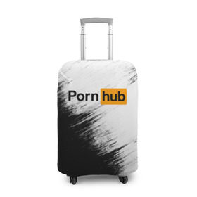 Чехол для чемодана 3D с принтом Pornhub в Новосибирске, 86% полиэфир, 14% спандекс | двустороннее нанесение принта, прорези для ручек и колес | brazzers | браззерс
