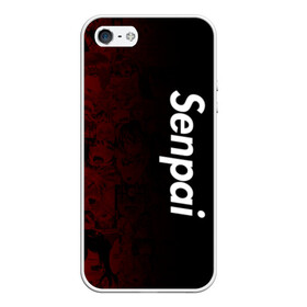 Чехол для iPhone 5/5S матовый с принтом Senpai (Ahegao) в Новосибирске, Силикон | Область печати: задняя сторона чехла, без боковых панелей | 2 versia | ahegao | anime | manga | paint | red | sempai | senpai | sup | supreme | trend | white | аниме | белый | манга | семпай | сенпай | суп | суприм