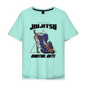 Мужская футболка хлопок Oversize с принтом Джиу-джитсу в Новосибирске, 100% хлопок | свободный крой, круглый ворот, “спинка” длиннее передней части | Тематика изображения на принте: jiu jitsu | джиу джитсу | джиу джицу