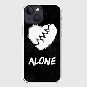 Чехол для iPhone 13 mini с принтом Alone в Новосибирске,  |  | alone | baby | bad | broken | cry | lil | lil peep | peep | rap | rose | sad | tentacion | xxxtentacion | лил | лил пип | пип | реп | роза | сердце | тентасион