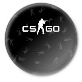 Значок с принтом CS GO (1) в Новосибирске,  металл | круглая форма, металлическая застежка в виде булавки | Тематика изображения на принте: counter strike | cs | cs go | go | half life | valve | контер страйк | кс | кс го