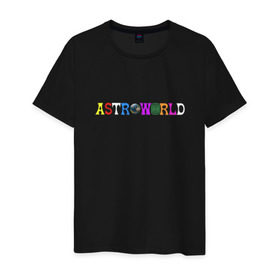 Мужская футболка хлопок с принтом astroworld в Новосибирске, 100% хлопок | прямой крой, круглый вырез горловины, длина до линии бедер, слегка спущенное плечо. | astroworld | astroworld merch | astroworld travis | merch | travis scott | travis scott astroworld | альбом astroworld | дженнер трэвис скотт | трэвис скотт