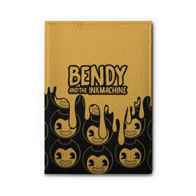 Обложка для автодокументов с принтом Bendy And The Ink Machine (36) в Новосибирске, натуральная кожа |  размер 19,9*13 см; внутри 4 больших “конверта” для документов и один маленький отдел — туда идеально встанут права | bendy | bendy and the ink machine | devil | game | horror | ink | mask | бенди | бенди и чернильная машина | краска | чернила