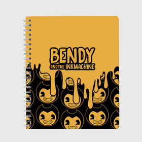 Тетрадь с принтом Bendy And The Ink Machine (36) в Новосибирске, 100% бумага | 48 листов, плотность листов — 60 г/м2, плотность картонной обложки — 250 г/м2. Листы скреплены сбоку удобной пружинной спиралью. Уголки страниц и обложки скругленные. Цвет линий — светло-серый
 | bendy | bendy and the ink machine | devil | game | horror | ink | mask | бенди | бенди и чернильная машина | краска | чернила