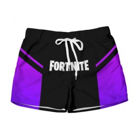 Женские шорты 3D с принтом FORTNITE SEASON 9 в Новосибирске, 100% полиэстер | прямой крой, два кармана без застежек по бокам. Мягкая трикотажная резинка на поясе, внутри которой широкие завязки. Длина до середины бедра | 2019 | armor | armour | cybersport | esport | fortnite | game | logo | season 9 | броня | игра | киберспорт | сезон 9 | фиолетовый | фортнайт