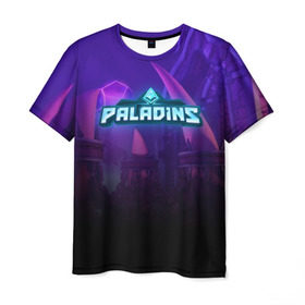 Мужская футболка 3D с принтом PALADINS в Новосибирске, 100% полиэфир | прямой крой, круглый вырез горловины, длина до линии бедер | paladins androxus | paladins barik | paladins game | paladins torvald | паладин. | паладинс