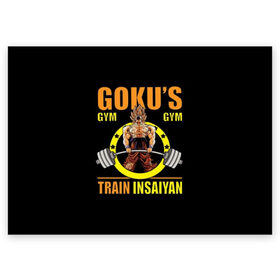 Поздравительная открытка с принтом GOKU GYM в Новосибирске, 100% бумага | плотность бумаги 280 г/м2, матовая, на обратной стороне линовка и место для марки
 | Тематика изображения на принте: bodybuilding | diet | exercise | fitness | gym | heath | motivation | muscle | phil | training | workout | бодибилдинг | мотивация | спорт | трансформация | фитнес | эстетичный