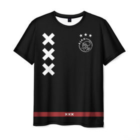 Мужская футболка 3D с принтом Ajax Amsterdam в Новосибирске, 100% полиэфир | прямой крой, круглый вырез горловины, длина до линии бедер | ajax | амстердам | аякс | футбол