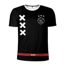 Мужская футболка 3D спортивная с принтом Ajax Amsterdam в Новосибирске, 100% полиэстер с улучшенными характеристиками | приталенный силуэт, круглая горловина, широкие плечи, сужается к линии бедра | ajax | амстердам | аякс | футбол