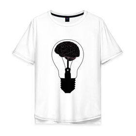 Мужская футболка хлопок Oversize с принтом Светлый разум. в Новосибирске, 100% хлопок | свободный крой, круглый ворот, “спинка” длиннее передней части | 