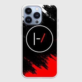 Чехол для iPhone 13 Pro с принтом TWENTY ONE PILOTS в Новосибирске,  |  | Тематика изображения на принте: 21 pilots | 21p | music | paints | rock | top | trench | twenty one pilots | брызги | группа | краски | музыка | рок