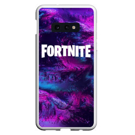 Чехол для Samsung S10E с принтом FORTNITE NEON в Новосибирске, Силикон | Область печати: задняя сторона чехла, без боковых панелей | Тематика изображения на принте: 2019 | armor | armour | cybersport | esport | fortnite | game | logo | neon | season 9 | броня | игра | киберспорт | неон | сезон 9 | фиолетовый | фортнайт