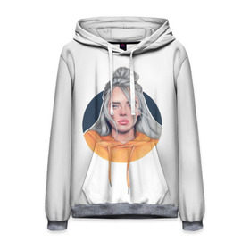 Мужская толстовка 3D с принтом Billie Eilish art 1 в Новосибирске, 100% полиэстер | двухслойный капюшон со шнурком для регулировки, мягкие манжеты на рукавах и по низу толстовки, спереди карман-кенгуру с мягким внутренним слоем. | art | billie | billie eilish | eilish | music | pop | trend | арт | билли айлиш | музыка | тренд