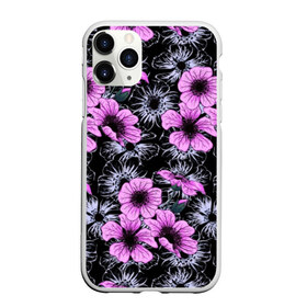 Чехол для iPhone 11 Pro Max матовый с принтом Purple wild flowers в Новосибирске, Силикон |  | art | flowers | leaves | арт | букет | лепестки | листья | художество | цветок | цветы