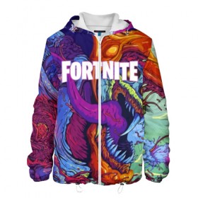 Мужская куртка 3D с принтом FORTNITE HYPERBEAST в Новосибирске, ткань верха — 100% полиэстер, подклад — флис | прямой крой, подол и капюшон оформлены резинкой с фиксаторами, два кармана без застежек по бокам, один большой потайной карман на груди. Карман на груди застегивается на липучку | 2019 | armor | armour | cybersport | esport | fortnite | game | hyperbeast | logo | monster | season 9 | skin | броня | игра | киберспорт | сезон 9 | фиолетовый | фортнайт