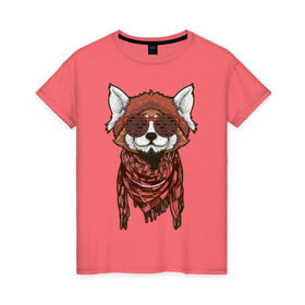 Женская футболка хлопок с принтом Red panda в Новосибирске, 100% хлопок | прямой крой, круглый вырез горловины, длина до линии бедер, слегка спущенное плечо | panda | животные | звери | панда | панды | природа