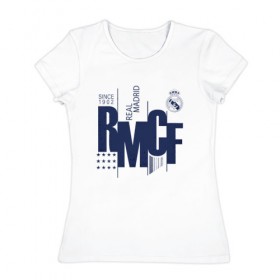 Женская футболка хлопок с принтом Real Madrid - Printed Graphic в Новосибирске, 100% хлопок | прямой крой, круглый вырез горловины, длина до линии бедер, слегка спущенное плечо | 0x000000123 | real madrid | реал мадрид