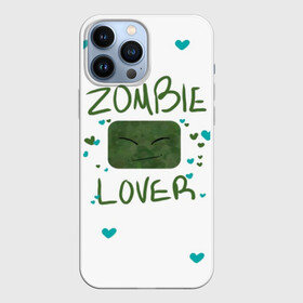 Чехол для iPhone 13 Pro Max с принтом Zombie Lover в Новосибирске,  |  | Тематика изображения на принте: funny | mine | minecraft | mods | noob | pro | skins | story | vs | zombie | инди | конструктор | майнкрафт | моды | нуб | скин | скрипер | шахта