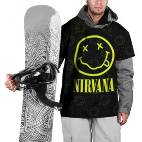 Накидка на куртку 3D с принтом Nirvana 1 в Новосибирске, 100% полиэстер |  | cobain | kurt | kurt cobain | nirvana | rock | smile | гитара | кобейн | курт | курт кобейн | нирвана | рок