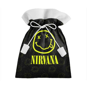 Подарочный 3D мешок с принтом Nirvana 1 в Новосибирске, 100% полиэстер | Размер: 29*39 см | Тематика изображения на принте: cobain | kurt | kurt cobain | nirvana | rock | smile | гитара | кобейн | курт | курт кобейн | нирвана | рок