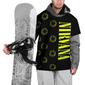 Накидка на куртку 3D с принтом Nirvana 2 в Новосибирске, 100% полиэстер |  | cobain | kurt | kurt cobain | nirvana | rock | smile | гитара | кобейн | курт | курт кобейн | нирвана | рок