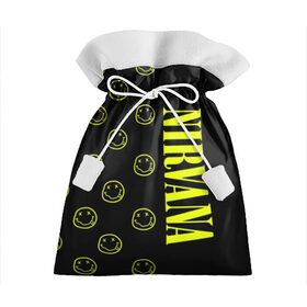 Подарочный 3D мешок с принтом Nirvana 2 в Новосибирске, 100% полиэстер | Размер: 29*39 см | Тематика изображения на принте: cobain | kurt | kurt cobain | nirvana | rock | smile | гитара | кобейн | курт | курт кобейн | нирвана | рок