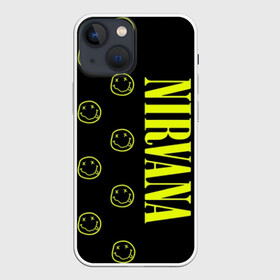 Чехол для iPhone 13 mini с принтом Nirvana 2 в Новосибирске,  |  | cobain | kurt | kurt cobain | nirvana | rock | smile | гитара | кобейн | курт | курт кобейн | нирвана | рок