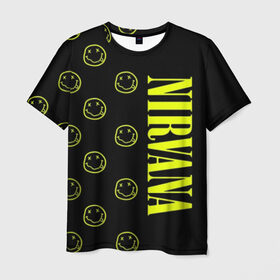 Мужская футболка 3D с принтом Nirvana 2 в Новосибирске, 100% полиэфир | прямой крой, круглый вырез горловины, длина до линии бедер | cobain | kurt | kurt cobain | nirvana | rock | smile | гитара | кобейн | курт | курт кобейн | нирвана | рок