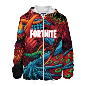 Мужская куртка 3D с принтом FORTNITE HYPERBEAST в Новосибирске, ткань верха — 100% полиэстер, подклад — флис | прямой крой, подол и капюшон оформлены резинкой с фиксаторами, два кармана без застежек по бокам, один большой потайной карман на груди. Карман на груди застегивается на липучку | battle royale | fortnite | fortnite battle royale | futuresynth | game | outrun | retrowave | synth | synthwave | игры | ретровейв | синтвейв | фортнайт