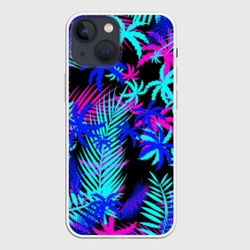 Чехол для iPhone 13 mini с принтом НЕОНОВЫЕ ТРОПИКИ   TROPICAL NEON в Новосибирске,  |  | hotline miami | neon | new retro wave | outrun | outrun electro | paints | palmen | rainbow | retro | retrowave | summer | synth | synthwave | tropical | брызги | брызги красок | звёзды | космос | краски | лето | неон | пальмы | радуга | 