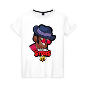 Женская футболка хлопок с принтом Brawl Stars 6 в Новосибирске, 100% хлопок | прямой крой, круглый вырез горловины, длина до линии бедер, слегка спущенное плечо | android | brawl | brawl stars | clash | clash royale | game | royale | stars | андроид | игра | мобильные игры
