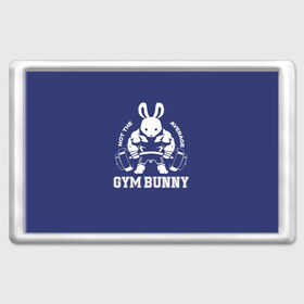 Магнит 45*70 с принтом GYM BUNNY в Новосибирске, Пластик | Размер: 78*52 мм; Размер печати: 70*45 | bodybuilding | diet | exercise | fitness | gym | heath | motivation | muscle | phil | training | workout | бодибилдинг | мотивация | спорт | трансформация | фитнес | эстетичный