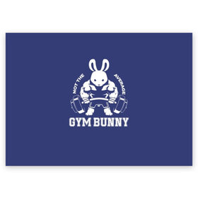 Поздравительная открытка с принтом GYM BUNNY в Новосибирске, 100% бумага | плотность бумаги 280 г/м2, матовая, на обратной стороне линовка и место для марки
 | Тематика изображения на принте: bodybuilding | diet | exercise | fitness | gym | heath | motivation | muscle | phil | training | workout | бодибилдинг | мотивация | спорт | трансформация | фитнес | эстетичный
