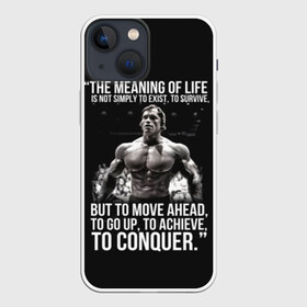 Чехол для iPhone 13 mini с принтом The Meaning Of Life в Новосибирске,  |  | bodybuilding | diet | exercise | fitness | gym | heath | motivation | muscle | phil | training | workout | бодибилдинг | мотивация | спорт | трансформация | фитнес | эстетичный