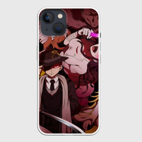 Чехол для iPhone 13 с принтом danganronpa perso в Новосибирске,  |  | anime | bear | black  white | danganronpa | danganronpa monokid | kurokuma | monokuma | monotaro | rabbit | school | shirokuma | аниме | главарь | монокума | персонажи | чёрно белый | школа