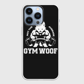 Чехол для iPhone 13 Pro с принтом GYM WOOF в Новосибирске,  |  | bodybuilding | diet | exercise | fitness | gym | heath | motivation | muscle | phil | training | workout | бодибилдинг | мотивация | спорт | трансформация | фитнес | эстетичный