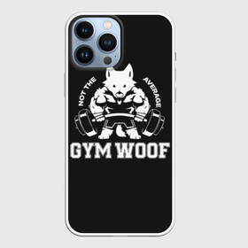 Чехол для iPhone 13 Pro Max с принтом GYM WOOF в Новосибирске,  |  | bodybuilding | diet | exercise | fitness | gym | heath | motivation | muscle | phil | training | workout | бодибилдинг | мотивация | спорт | трансформация | фитнес | эстетичный