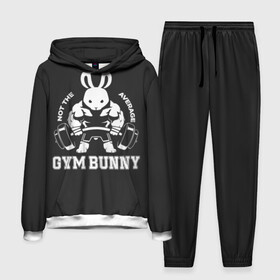 Мужской костюм 3D (с толстовкой) с принтом GYM BUNNY в Новосибирске,  |  | Тематика изображения на принте: bodybuilding | diet | exercise | fitness | gym | heath | motivation | muscle | phil | training | workout | бодибилдинг | мотивация | спорт | трансформация | фитнес | эстетичный