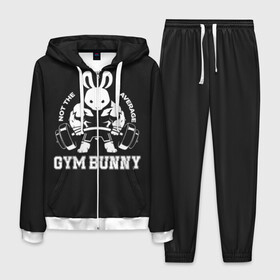 Мужской костюм 3D с принтом GYM BUNNY в Новосибирске, 100% полиэстер | Манжеты и пояс оформлены тканевой резинкой, двухслойный капюшон со шнурком для регулировки, карманы спереди | bodybuilding | diet | exercise | fitness | gym | heath | motivation | muscle | phil | training | workout | бодибилдинг | мотивация | спорт | трансформация | фитнес | эстетичный